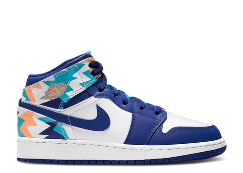 AIR JORDAN 1 MID GS GEOMETRIC PINT