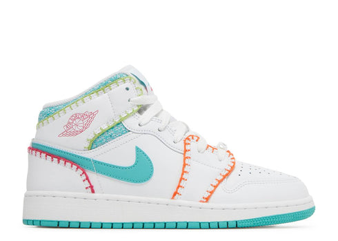 AIR JORDAN 1 MID SE GS MULTI KNIT