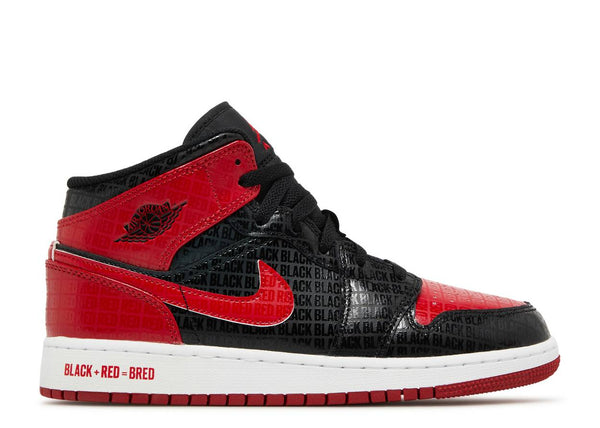 AIR JORDAN 1 MID SS GS BLACK + RED = BRED