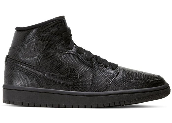 JORDAN 1 MID BLACK SNAKESKIN
