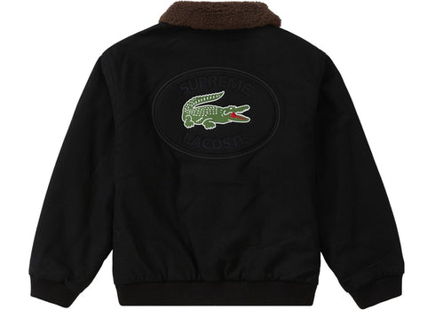 SUPREME LACOSTE WOOL BOMBER JACKET BLACK