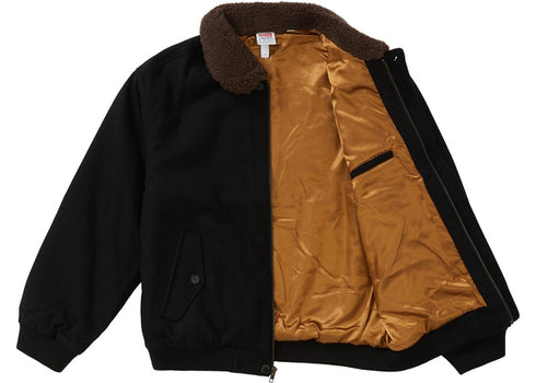 SUPREME LACOSTE WOOL BOMBER JACKET BLACK