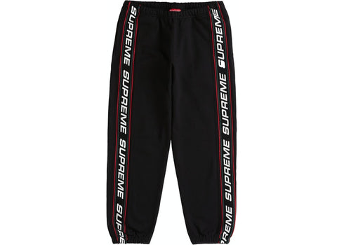 SUPREME TEXT RIB SWEATPANT BLACK