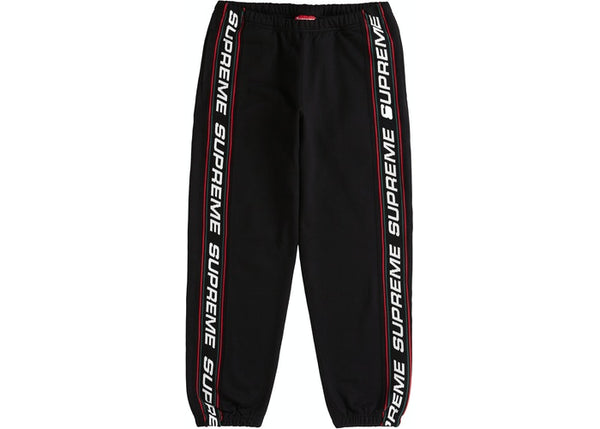 SUPREME TEXT RIB SWEATPANT BLACK