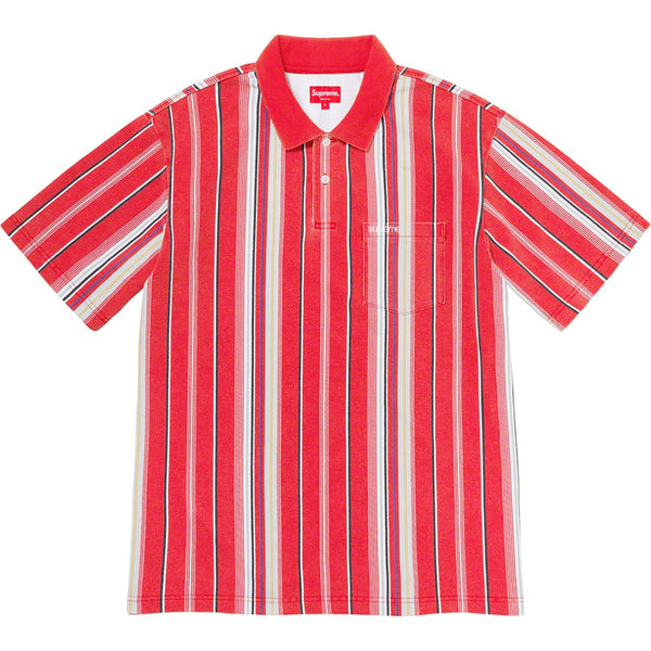SUPREME VERTICAL STRIPE POLO RED